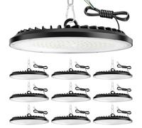 ZXICH 200W UFO LED de alta luz de la bahía,30000LM,6000K blanco frío lámpara de taller,IP65 impermeable LED Iluminación Comercial para Garaje Fábrica Taller(10Pack,200W)
