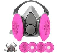 ZXICH Máscara de media cara reutilizable contra polvo, partículas, polen, pintura con plomo, ampliamente utilizada en pintura, decoración, carpintería, soldadura, corte de metales