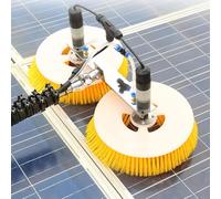 ZXINXIN Kit de Cepillo y Poste de Limpieza automáticos de Paneles solares de Doble Cabezal, Limpiador de Ventanas, Cepillo de Agua Especial para techos y Otras Actividades de Limpieza, 7,5 m