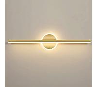 ZXKYZR8 Lámparas frontales de espejo LED, luz de tocador de baño moderno, luces de espejo de maquillaje de baño, tocador de baño de metal dorado, aplique de pared, accesorio de iluminación, blanco cál