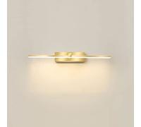 ZXKYZR8 Luces de espejo de tocador doradas, lámpara de baño lineal, lámparas de espejo de baño LED de 12 W, aplique de pared de tocador, iluminación frontal de espejo minimalista para baño, tocador