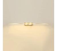 ZXKYZR8 Luces de Espejo de Tocador Doradas, Lámpara Lineal LED de 12 W, Aplique de Pared Minimalista para Baño, Iluminación Frontal de Espejo