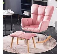 ZXLAGDBP Sillón mecedor Deslizante con otomana, sillón mecedor Moderno, sillón reclinable de Tela de Mediados de Siglo, sillón Auxiliar de sofá de Ocio, principios de diseño de Trineo