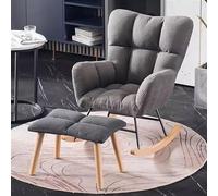 ZXLAGDBP Sillón mecedor Deslizante con otomana, sillón mecedor Moderno, sillón reclinable de Tela de Mediados de Siglo, sillón Auxiliar de sofá de Ocio, principios de diseño de Trineo