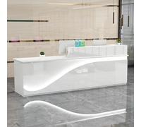 ZXLBTNB Escritorio de recepción, mostrador de Pago, Escritorio de mostrador de recepción, Escritorio de mostrador de ecepción con estantes y cajones Cerrados Ajustables, para Tienda de Ropa