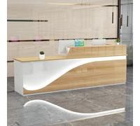 ZXLBTNB Escritorio de recepción, mostrador de Pago, Escritorio de mostrador de recepción, Escritorio de mostrador de ecepción con estantes y cajones Cerrados Ajustables, para Tienda de Ropa