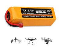 ZXLLAFT Batería de Litio 22.2V 6S Batería para Drones 3S 11.1V Baterías LiPo 4S 14.8V Baterías Repuesto 8Ah para Aviones RC y alimentación de Respaldo con Conector Tipo T,22.2v6500mah 60c