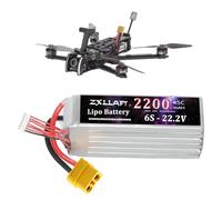 ZXLLAFT Batería de Litio 22.2V 6S Batería para Drones 45C Baterías LiPo Baterías Recargables para aeromodelismo Placa de protección BMS integrada con Puertos XT60-U,22.2v2200mah 45c