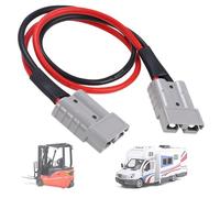 ZXLLAFT Conector Anderson 50 A con Cable 10 AWG Cables y enchufes para transpaletas eléctricas para baterías de Litio de montacargas Cables Carga Doble Cabezal,2m Cable 1pcs