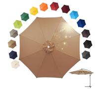 ZXLVCU Garden Umbrella, Umbrella top ventilation, Anti-UV Replacement Parasol Canopy, Market Table Umbrella Canopy (6 ribs-2.7m(8.8ft),Khaki)