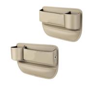 ZXLZHGS 2 Piezas Caja Almacenamiento para Asiento Coche, Compatible con BMW IX iX1 iX2 iX3 iX5 IX M60, Organizador de Relleno de Automóvil Multifuncional,Beige