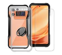 ZXLZKQ Funda para Doogee V20S (6.43 ") con 1 X Cristal Templado + 360° Rotación Anillo Soporte, Transparente Anti-Arañazo Suave Silicona TPU Case Carcasa para Doogee V20S