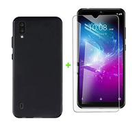 ZXLZKQ Fundas para ZTE Blade A5 2020 (6.09 Pulgadas) + Protectores de Pantalla in Cristal Templado HD, Flexible Case Caso Cover Negro TPU Silicona.