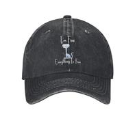 ZXMDJHJ Estoy Bien Todo está Bien Divertido Gato Sol Gorra de béisbol Pareja Mujeres Estampado Gorra de Camionero Primavera Gimnasio al Aire Libre Gorra Ajustable Snapback