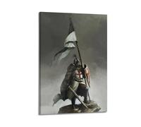 ZXMKH Pósteres aplicables a Deus Vult Crusader Citas, lienzo, pintura al óleo, pintura decorativa, póster de arte para colgar, pintura para el hogar, sala de estar, dormitorio, comedor, pared, 20 x 30