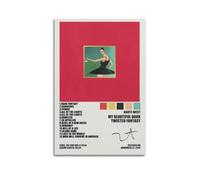 ZXMKH Pósteres aplicables a Kanye West lienzo pintura al óleo decorativa pintura arte póster colgante pintura hogar sala de estar dormitorio comedor pared 12 x 18 pulgadas (30 x 45 cm) estilo sin