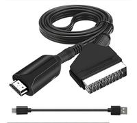 ZXNJA - Convertidor de corriente a Hdmi 1080p / 720p con cable integrado, audio video todo en uno para TV HD, VHS, DVD, decodificador, ps3, xbox, cielo, Blu-ray, adaptador Scart a Hdmi