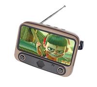 ZXNQ Mini Retro TV Radio FM Soporte de teléfono portátil Home Theater Party Reproductor de música Bluetooth 5.0 Altavoces,Marrón