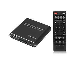 ZXNQ Reproductor Multimedia para TV HDMI con Control Remoto Soporta Unidad Flash USB Tarjeta SD/SDHC Disco Duro Externo de 2TB,Negro