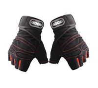 Zxpjkyu 1 Par Guantes Ciclismo Exterior Guantes Medios Tácticos Guantes Gimnasio Antideslizantes Material Nylon Transpirable Adecuados para Ejercicio, Negro + Naranja XL