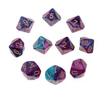 Zxpjkyu 10 Piezas Juego de Dados 10 Caras Dados Sided Plástico Translúcido 16mm Adecuado para Jugadores Casas Profesores Juegos Enseñanza Matemáticas,