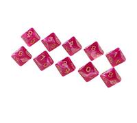 Zxpjkyu 10 Piezas Juego de Dados 10 Caras Dados Sided Plástico Translúcido 16mm Adecuado para Jugadores Casas Profesores Juegos Enseñanza Matemáticas,