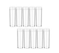 Zxpjkyu 10 Piezas Tubo Almacenamiento Monedas Organizador Tubos Coleccionismo Monedas Caja Colección con Tapa Roscada Hecho de Material PP Adecuado Par, 27mm