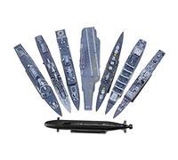 Zxpjkyu 8 Piezas Portaaviones Ensamblable Set de Modelos Barco Militar Plástico Kit Manual Simulación Adecuado para Cumpleaños Infantil Colección