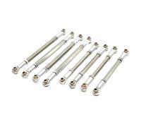 Zxpjkyu 8 Piezas RC Chassis Link Rod Kit Metálico Barra de Enlace del Chasis Varilla de Dirección Ajustable de Servomotor Suministro para Sustitución Y, argén