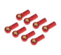 Zxpjkyu 8 Tapas de Extremo de Rótula M3 Hechas de Aluminio, Cabeza Esférica, Soporte para Varillaje de Dirección, Elemento de Articulación, Coche RC, Adecuado, Rojo