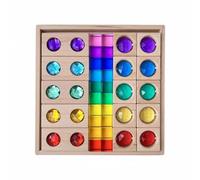 Zxpjkyu Bloques Acrílicos Didácticos de Construcción Educativa Sensorial con Insertos de Madera y Acrílico para Estimulación Visual y Motricidad para Niños Aprendizaje en Casa Juegos de Guardería