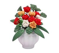 Zxpjkyu Bonsái de planta en miniatura, modelo de planta artificial realista, decoración para casa de muñecas, mini maceta, mini adorno floral