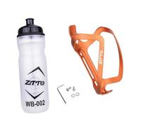 Zxpjkyu Botella de Agua para Bicicleta de 750 Ml con Soporte, Accesorios Universales para Portabotellas de Aleación de Aluminio, Naranja