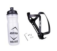 Zxpjkyu Botella de Agua para Bicicleta de 750 Ml con Soporte, Accesorios Universales para Portabotellas de Aleación de Aluminio, Negro