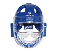 Zxpjkyu Casco de Karate para Niños Y Adultos, Transpirable, Ajustable, Impermeable, para Entrenamiento de Muay Thai, Taekwondo, Grappling, Kickboxing Y Sparri, Azul, M