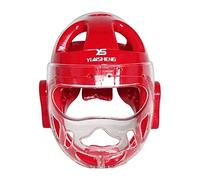 Zxpjkyu Casco de Karate para Niños Y Adultos, Transpirable, Ajustable, Impermeable, para Entrenamiento de Muay Thai, Taekwondo, Grappling, Kickboxing Y Sparri, Rojo, M