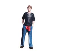 Zxpjkyu Figura Miniatura Figura de Pequeña Modelo Tren Diseño Arquitectónico Hecho en Resina Decorativa Adecuada para Educación Maquetas Manualidades, Hombre de Camisa Negra