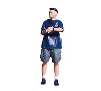 Zxpjkyu Figura Miniatura Figura de Pequeña Modelo Tren Diseño Arquitectónico Hecho en Resina Decorativa Adecuada para Educación Maquetas Manualidades, Hombre Esperando Un Taxi