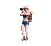 Zxpjkyu Figura Miniatura Figura de Pequeña Modelo Tren Diseño Arquitectónico Hecho en Resina Decorativa Adecuada para Educación Maquetas Manualidades, Mujer Tomando Una Foto
