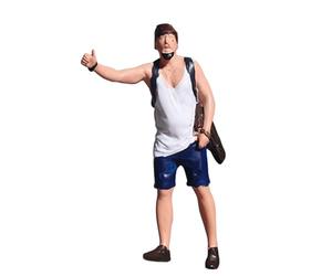 Zxpjkyu Figura Miniatura Figura de Pequeña Modelo Tren Diseño Arquitectónico Hecho en Resina Decorativa Adecuada para Educación Maquetas Manualidades, Man Taking a Taxi