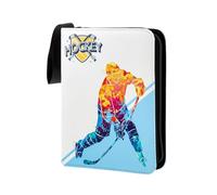 Zxpjkyu Hockey sobre Hielo, Carpeta para Cartas de Juego, álbum de Coleccionista, Fundas, álbum para Almacenamiento Seguro con Gran Capacidad, Hecho de PU, Azul