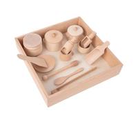 Zxpjkyu Juego de 14 Herramientas Sensoriales de Madera con Caja de Madera para El Aprendizaje de La Motricidad Fina Y El Desarrollo Sensorial.