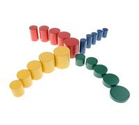 Zxpjkyu Juego de Cilindros, Juguete Educativo para Matemáticas, Material de Madera Sensorial, Promueve La Percepción Visual, Adecuado para