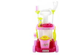 Zxpjkyu Juego de Limpieza Infantil Carro con Herramientas Juguete Escoba Recogedor Material Plástico Seguro para Impulsar Juego Educativo y Responsabilidad Apto para Casa , 66735 Rosa Set