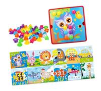 Zxpjkyu Juego de Tableros de Clavijas de Mosaico, Rompecabezas de Uñas de de Colores con Clavijas para Niños de 2, 3 Y 4 años, Regalos para Niño, Estilo E