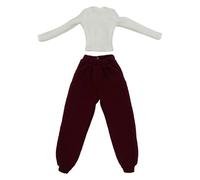 Zxpjkyu Miniatura Camisa para Muñeca Suéter Blusa Conjunto Femenino Duradera Adecuado para Coleccionistas Regalos Decoración de Dormitorio, Rojo Y Blanco