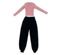 Zxpjkyu Miniatura Camisa para Muñeca Suéter Blusa Conjunto Femenino Duradera Adecuado para Coleccionistas Regalos Decoración de Dormitorio, Rosa Y Negro
