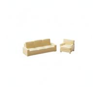Zxpjkyu Miniatura Sofá Accesorio Maqueta Banco Mueble Sillón Proceso Pintado a Mano Aspecto Profesional Suitable para Proyecto Escénico Decoración Exposición, Yellow