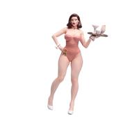 Zxpjkyu Modelo de Niña a Escala 1/24 Llevando Una Bandeja, Accesorio Fotográfico Simulado, Mini Mujeres en
