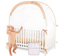 ZXPLO - Mosquitera de seguridad para cuna de bebé, cubierta de malla para evitar que el niño se trepe fuera para jugar o dormir, incluye bolsa de almacenamiento para pañales